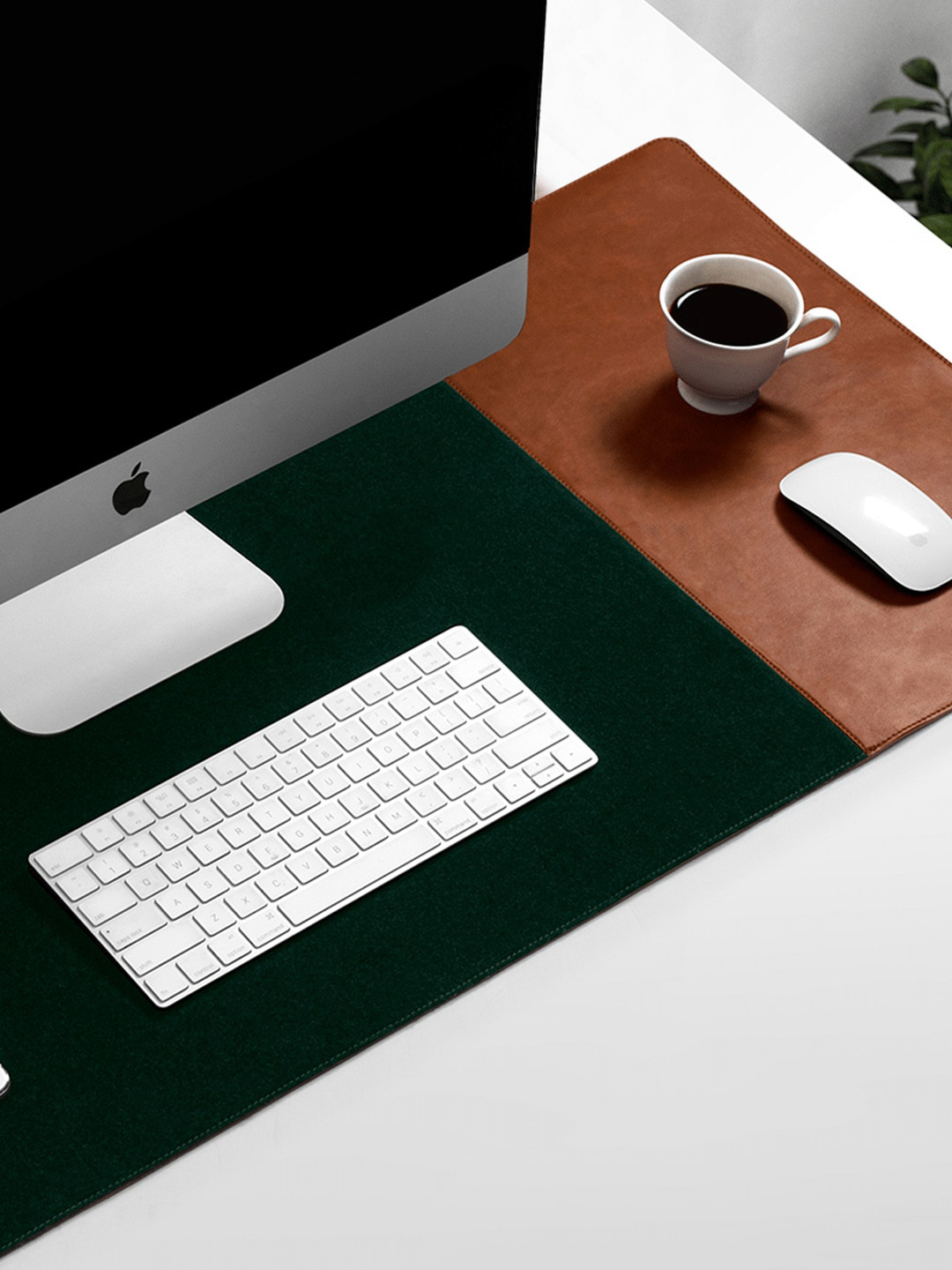 DailyObjects Green & Brown Turf 2.0 Felt Desk Mat & Mouse Pad