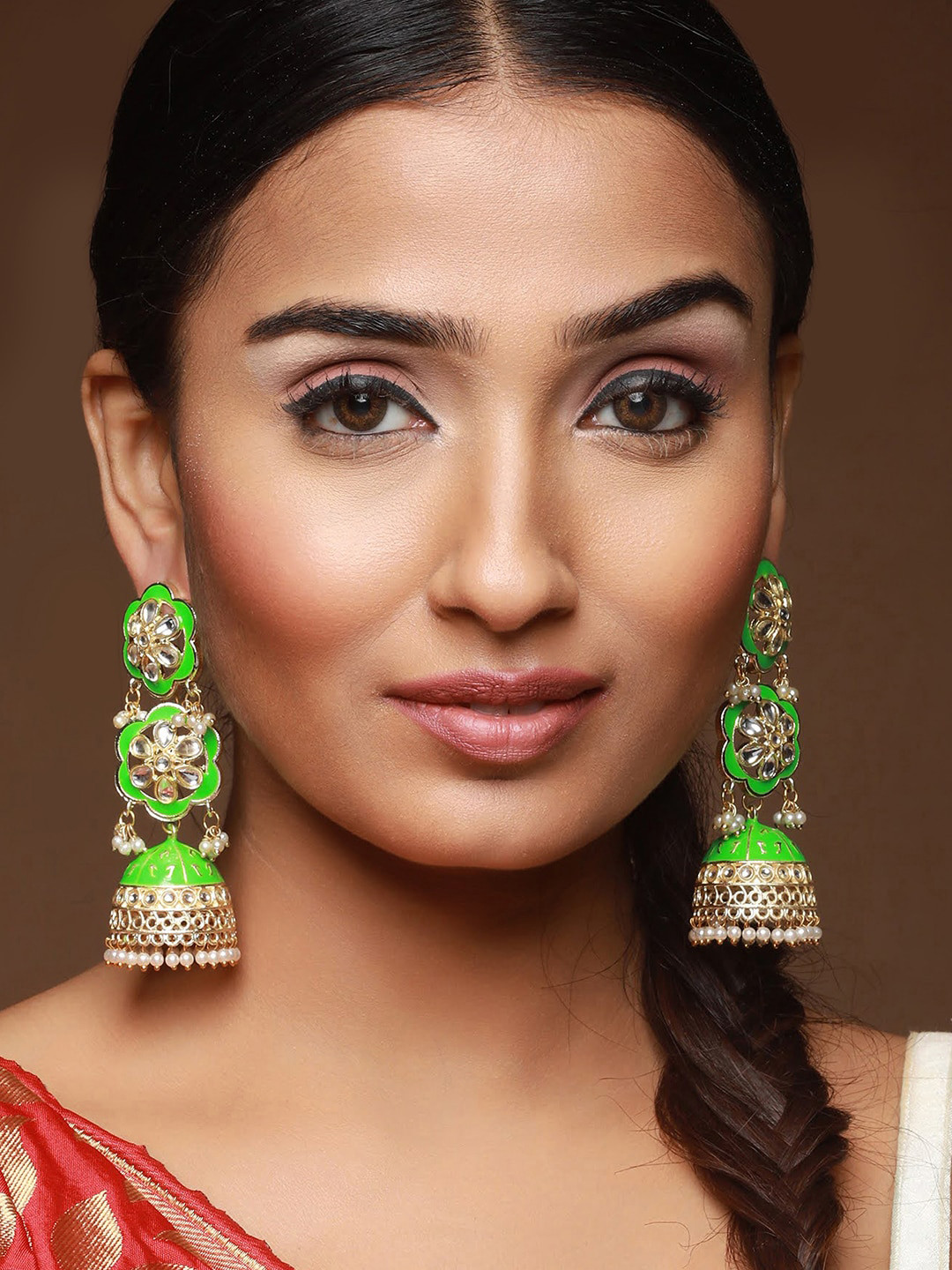 Anouk Gold Plated Contemporary Jhumkas Earrings