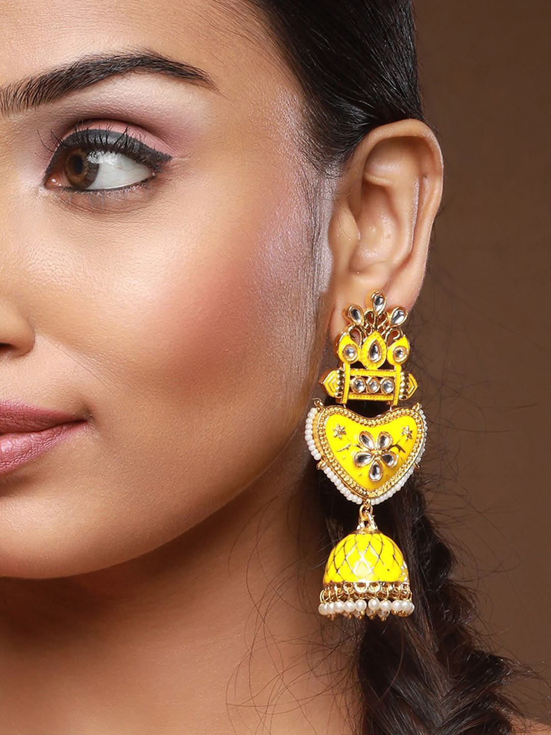 Anouk Gold-Plated Contemporary Jhumkas Earrings