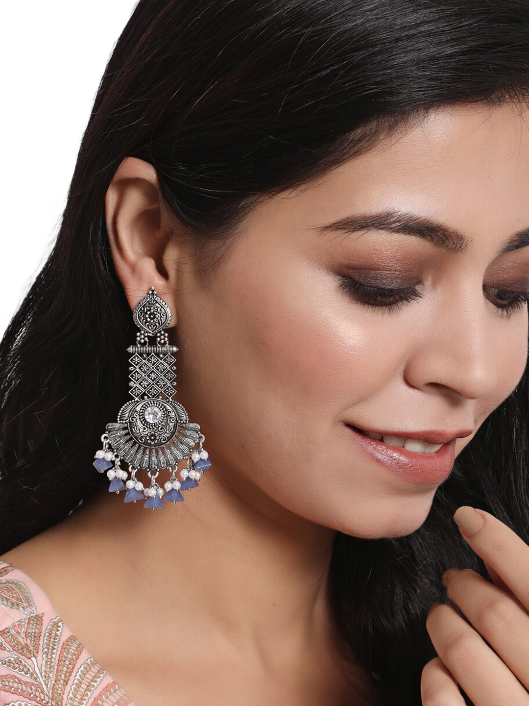 Anouk Oxidised Silver Plated Classic Drop Earrings - Earrings for Women 22859034 | Myntra