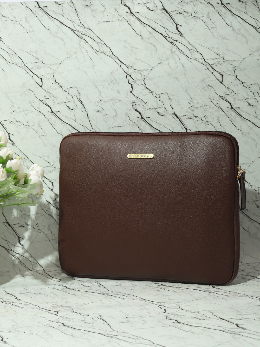 Bagsy Malone Textured Vegan Leather Laptop Sleeve
