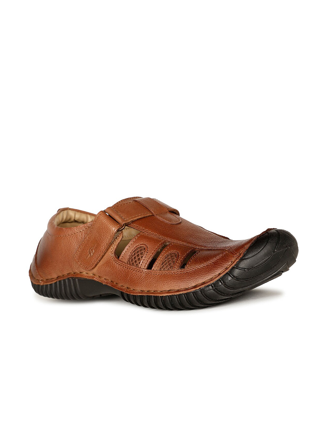 Bata Men Leather Fisherman Velcro Sandals