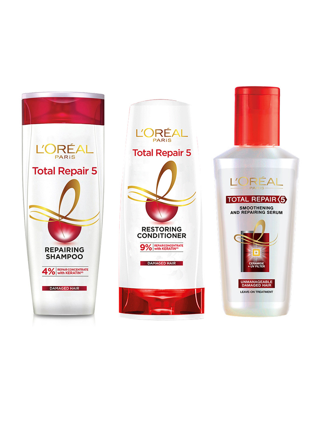 LOreal Paris Total Repair 5 Shampoo 340 ml + Conditioner 180 ml + Hair Serum 40 ml