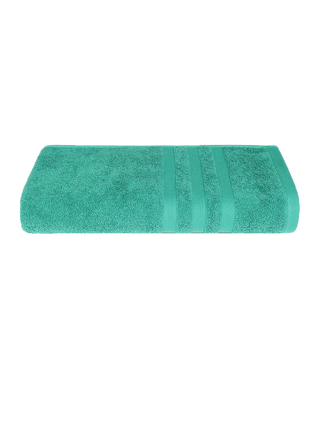 Cantabil Sea Green Self-Design 400 GSM Cotton Bath Towel