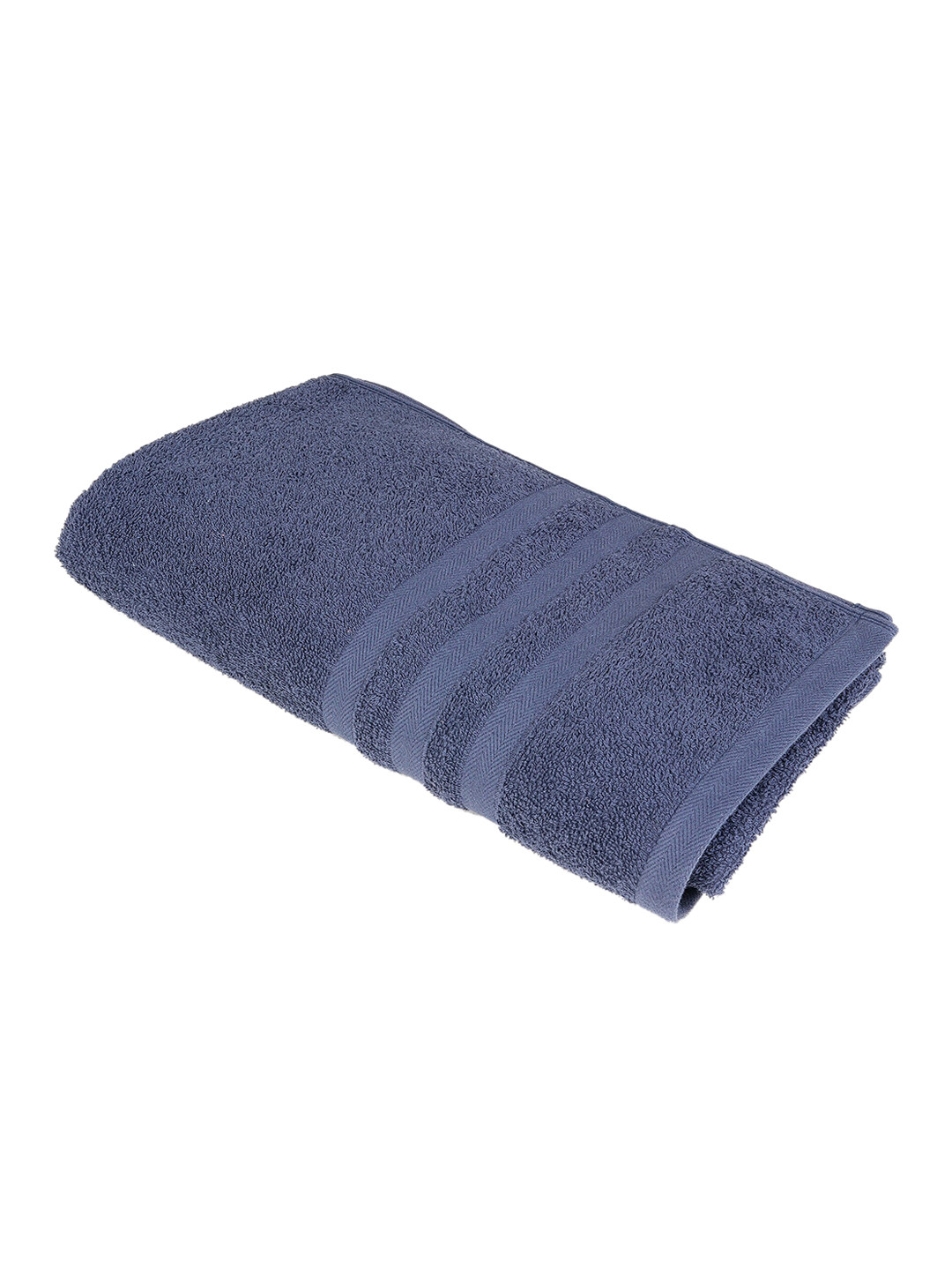 Cantabil Navy Blue Self-Design 400 GSM Cotton Bath Towel