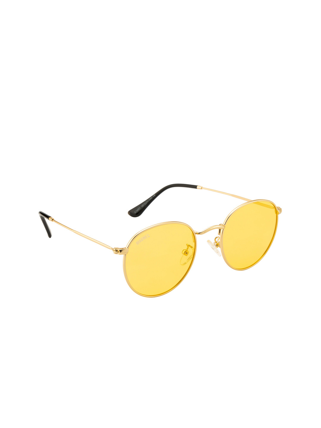 MAGNEQ Yellow Lens & Gold-Toned Round Sunglasses With Polarised Lens MG 3447/S C4 5021
