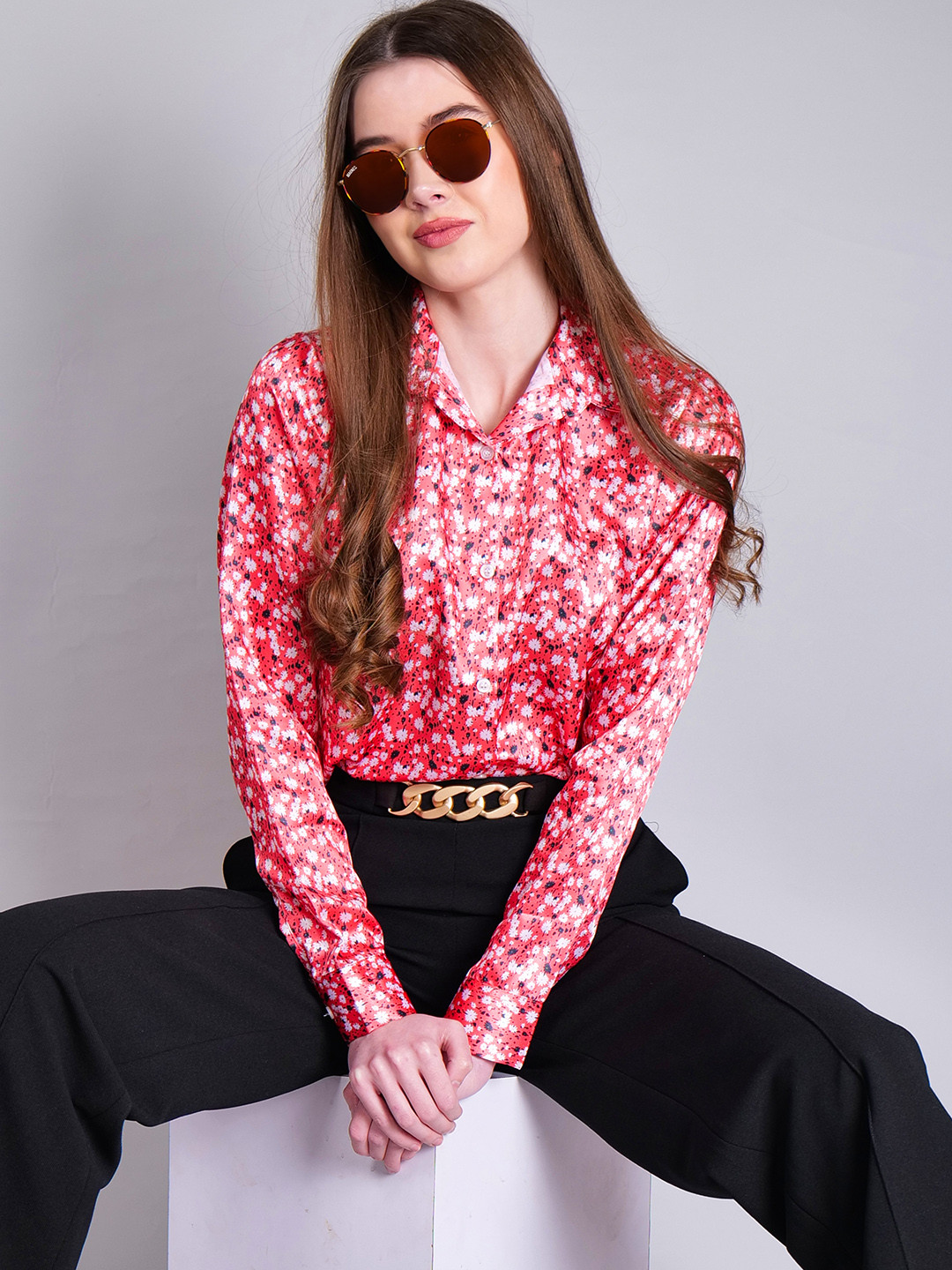 MAGNEQ Lens & Round Sunglasses With Polarised & UV Protected Lens MG 3447/S C5 5021