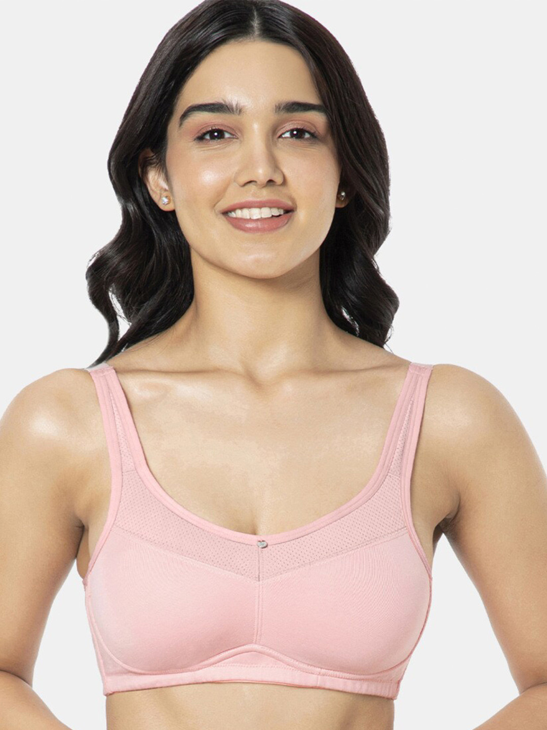 Amante Solid Non Padded Wirefree Cotton Smooth Back Support Bra - BRA93301