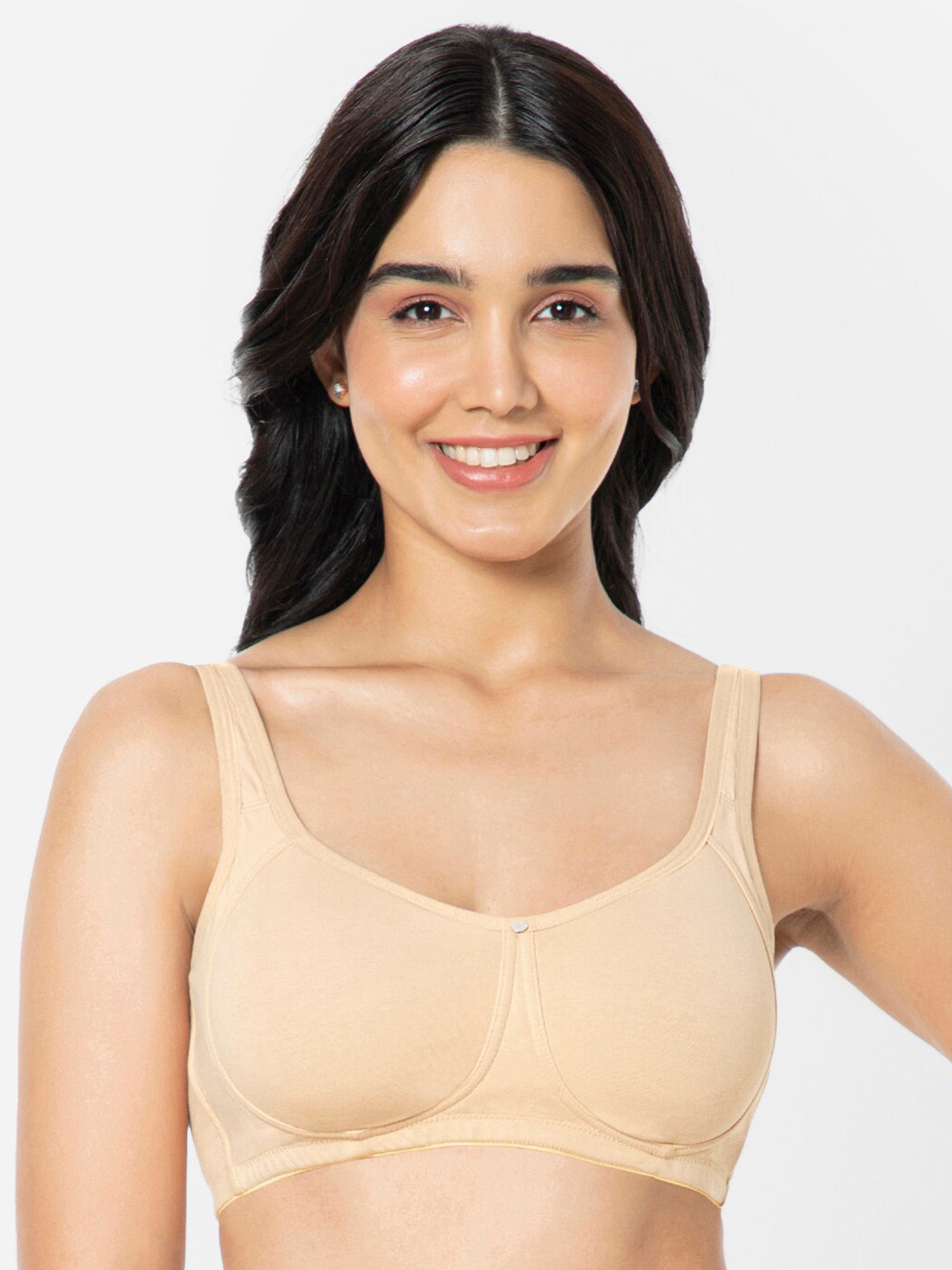 Amante Solid Non Padded Wirefree Cotton Super Support Bra - BRA93401
