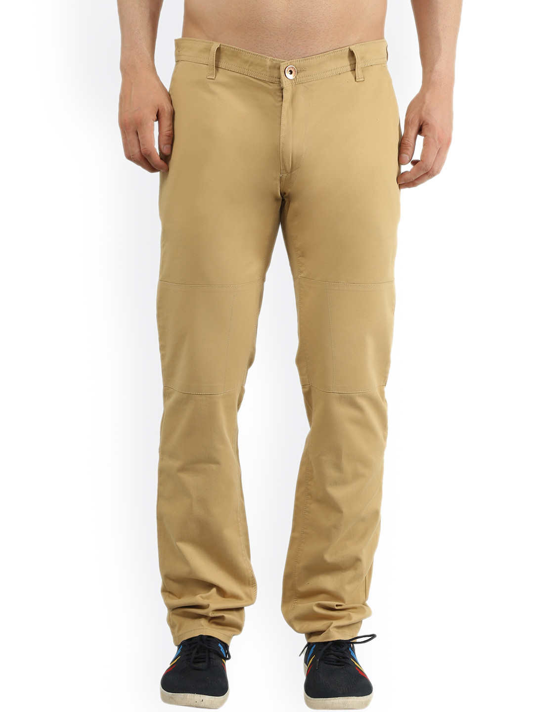 TIM PARIS Men Mid Rise Easy Wash Cotton Trousers