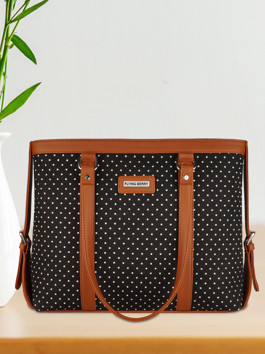 FLYING BERRY Polka Dots Printed Structured Shoulder Bag