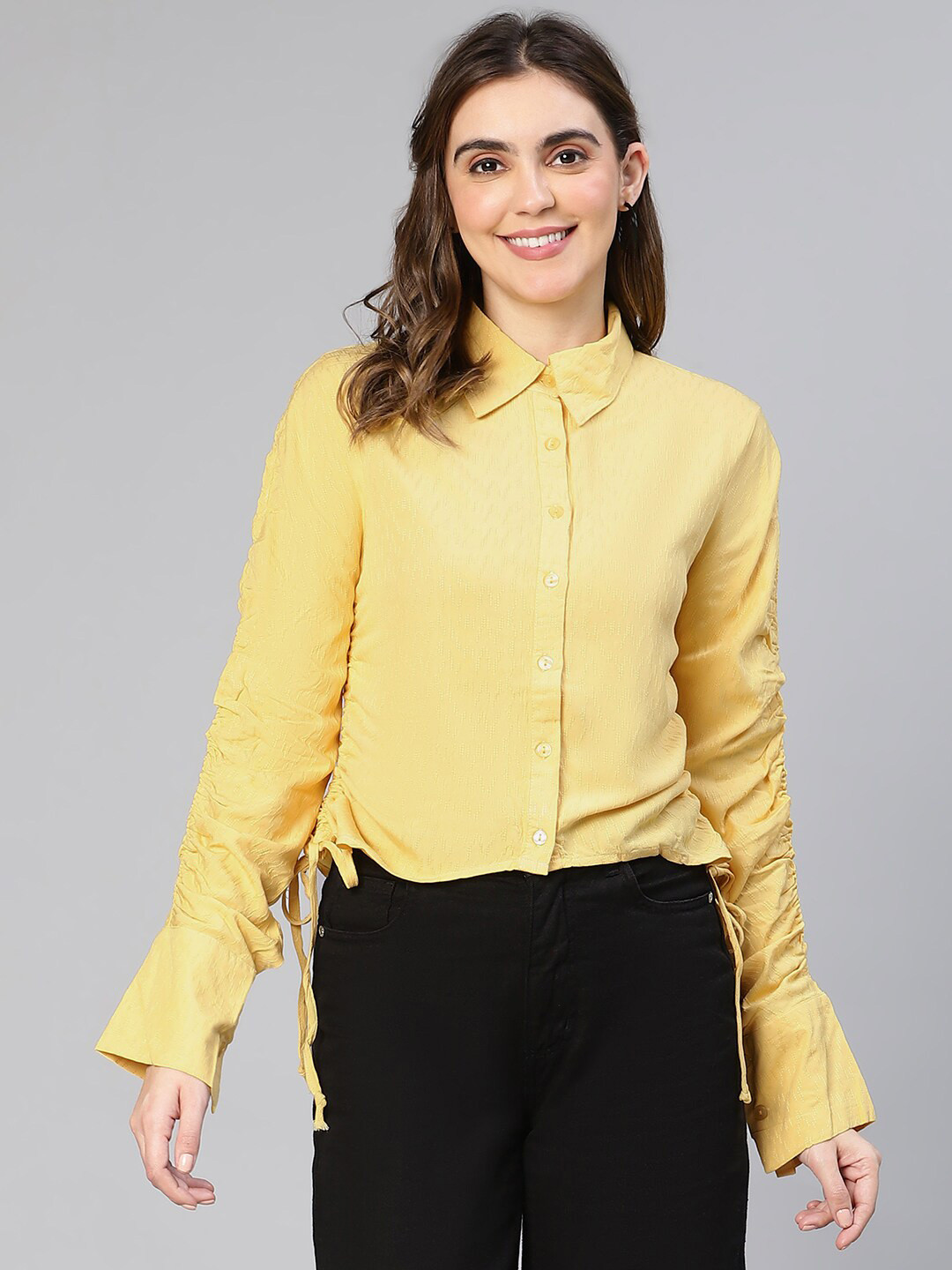 Oxolloxo Smart Opaque Tir-Up Casual Shirt