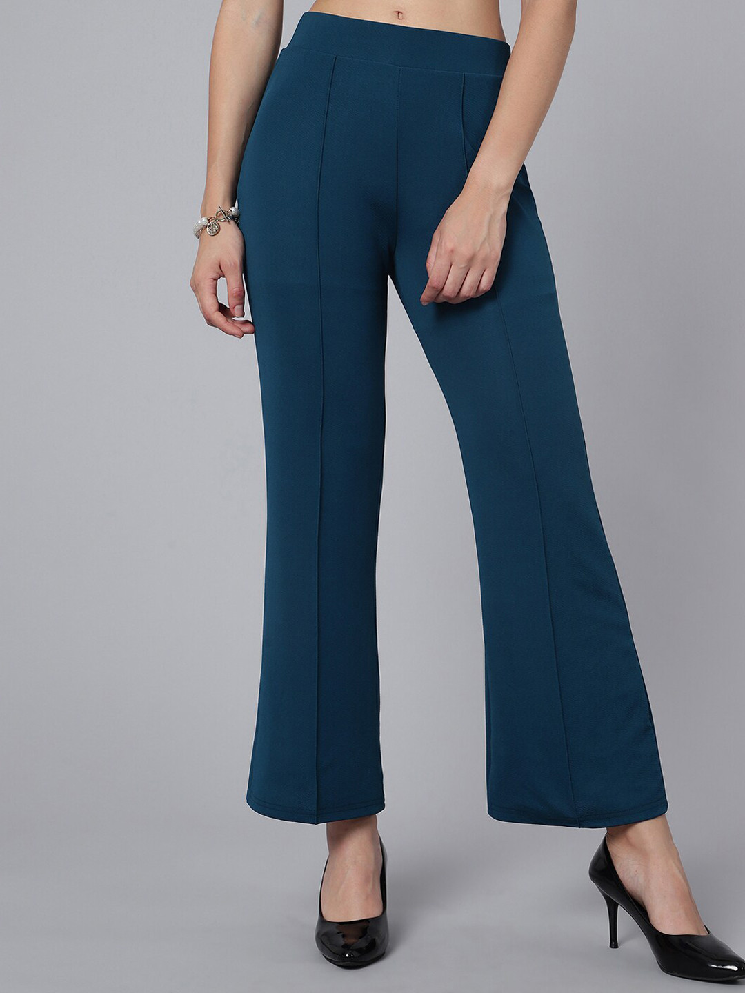 Selvia Women Mid-Rise Boot-Cut Trousers