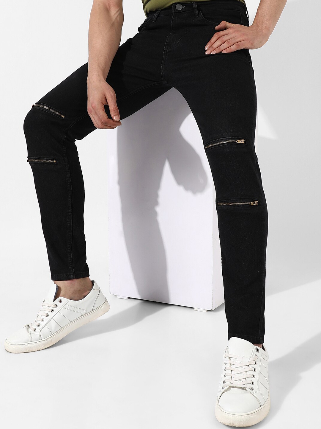 Slim Fit Cargo Jeans with Panel Detail