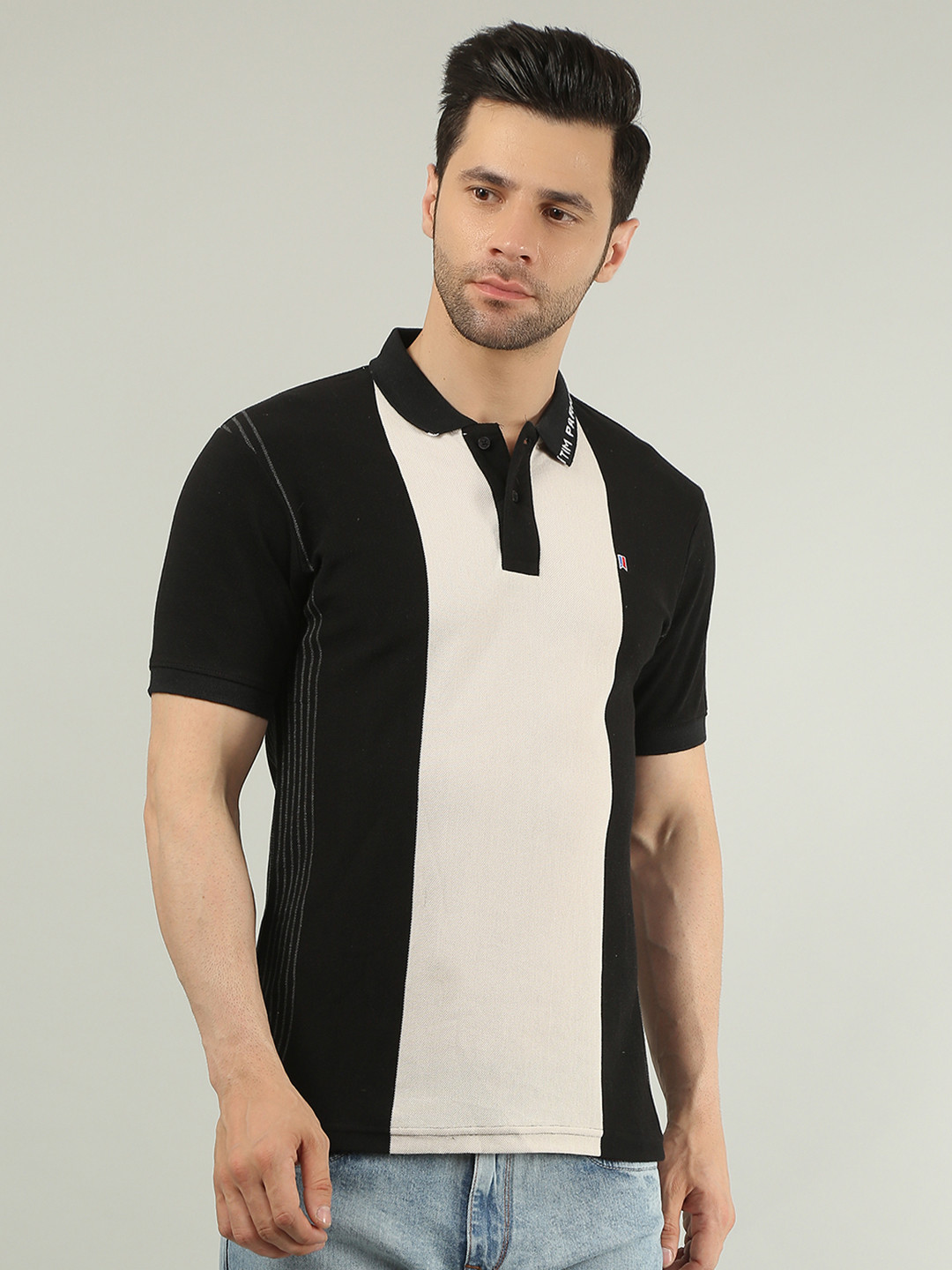 TIM PARIS Polo Collar Cotton Casual T-shirt