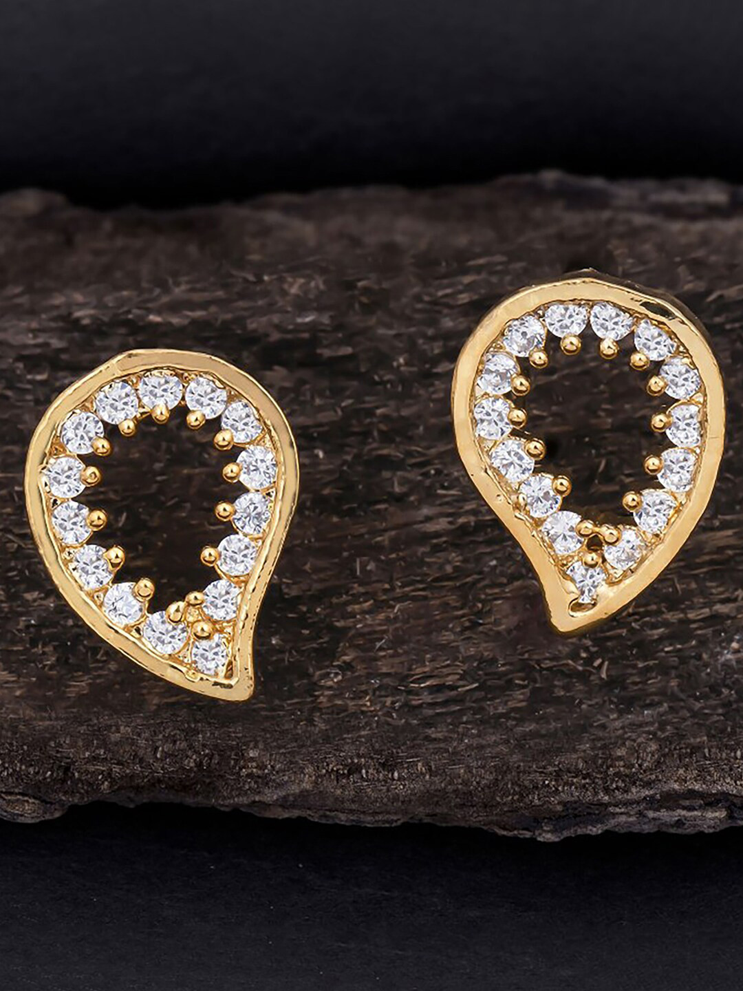 Sukkhi Gold Plated Teardrop Shaped Stud Earrings