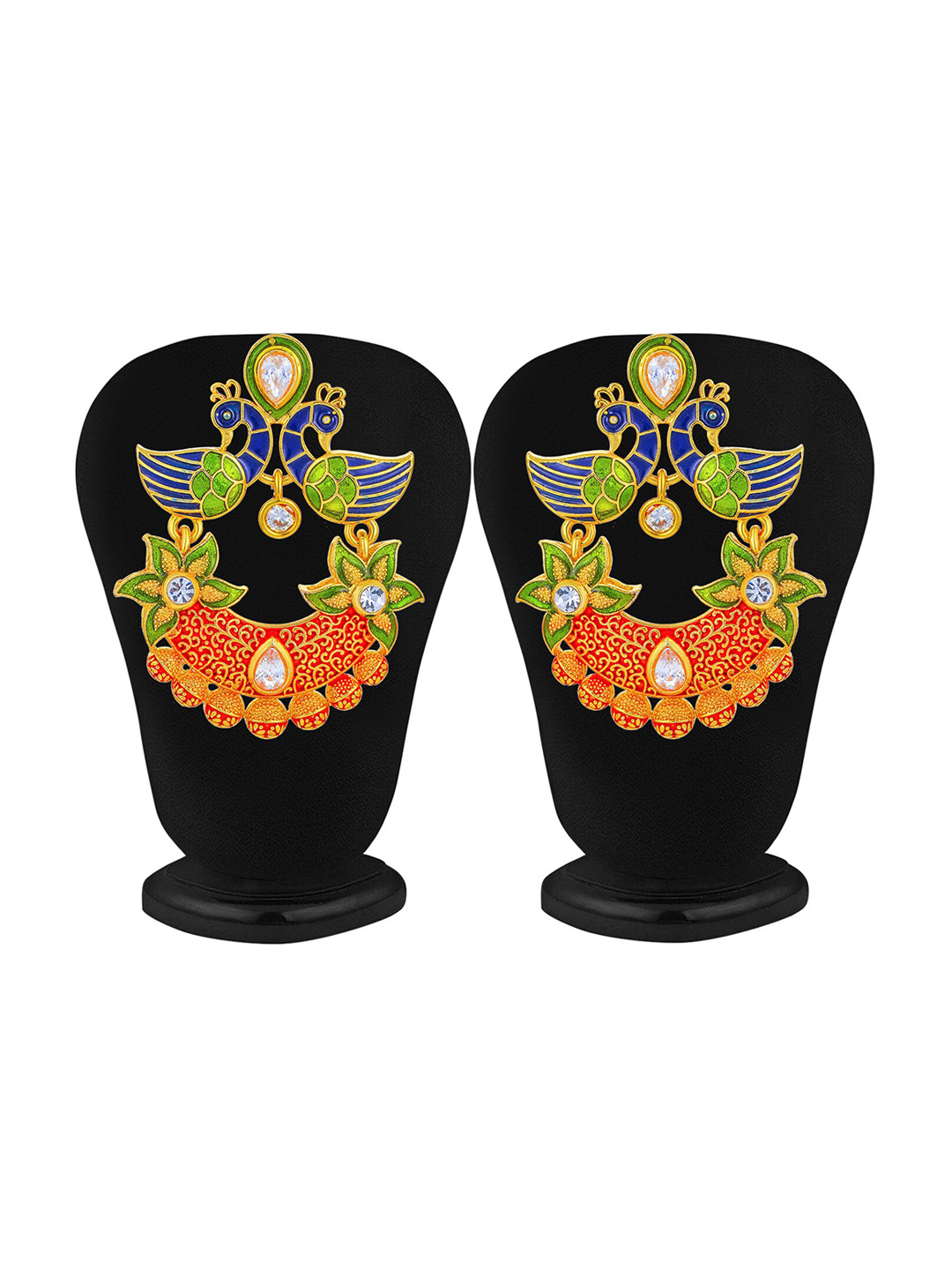 Sukkhi Gold-Plated Peacock Chandbalis Earrings