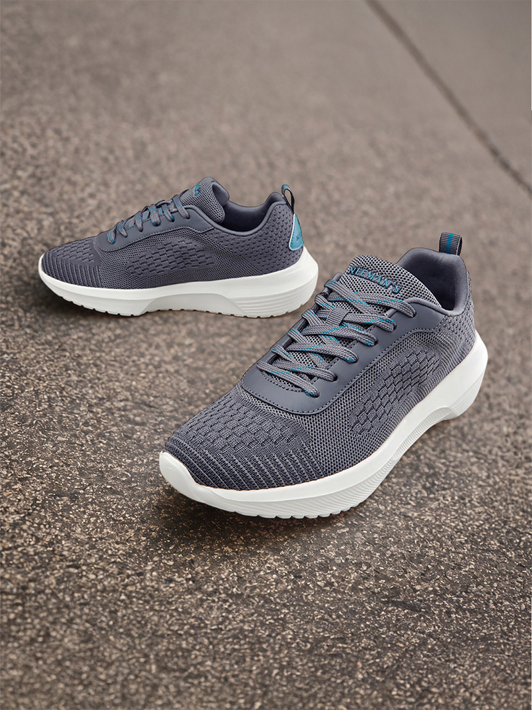 NEEMANS Woven Design Mesh Contrast Sole Sneakers