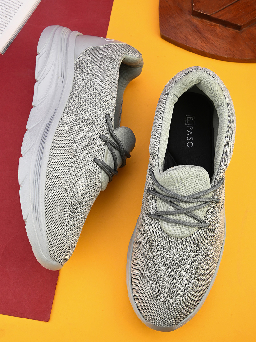 El Paso Men Textile Running Fresh Foam Lace Up Non-Marking Shoes