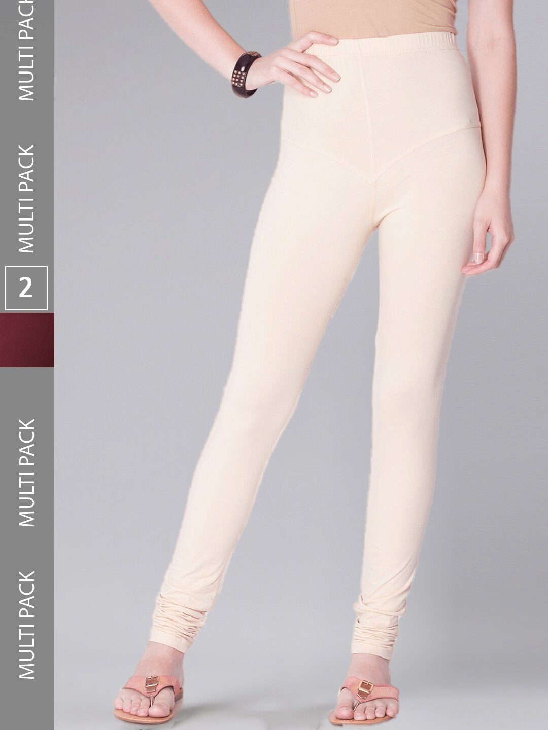 Buy Dollar Missy Women Pack Of 2 Mid Rise Slim Fit Churidar Length Leggings  - Leggings for Women 22873156
