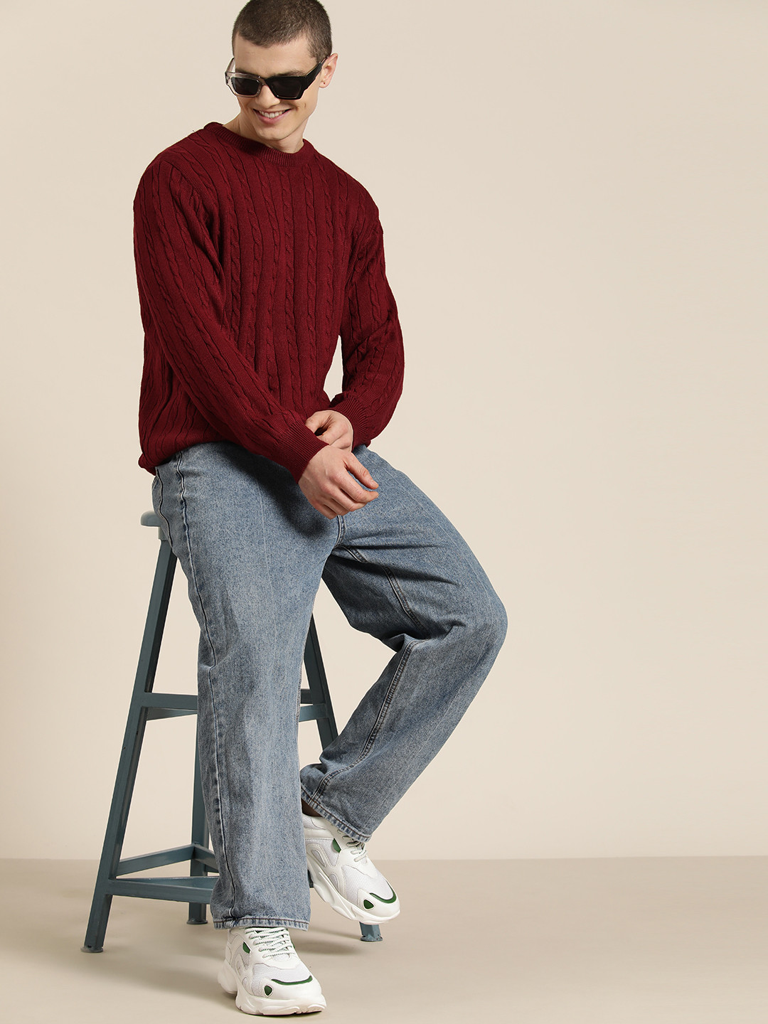 HERE&NOW Cable Knit Acrylic Pullover