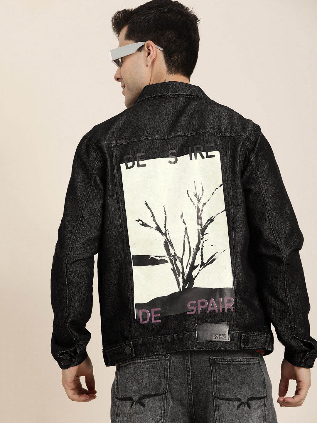 HERE&NOW Graphic Printed Denim Truckers