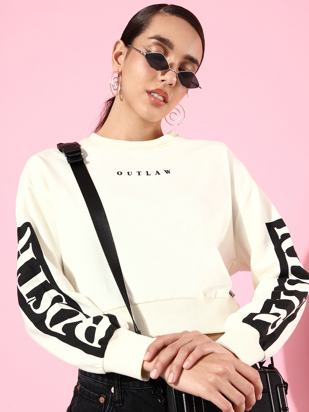 The Roadster Life Co. Off-White Hyper Graphics Printed Sweatshirt