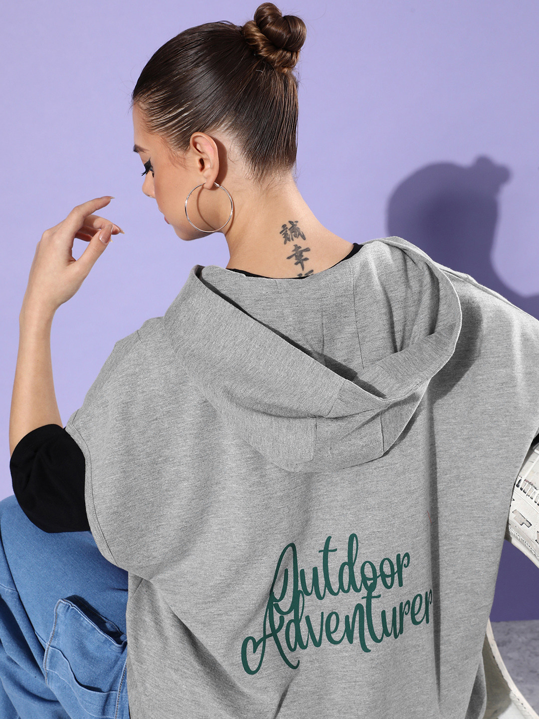 The Roadster Life Co. September Hyper Graphics Printed Oversized Hooded Sweatshirt