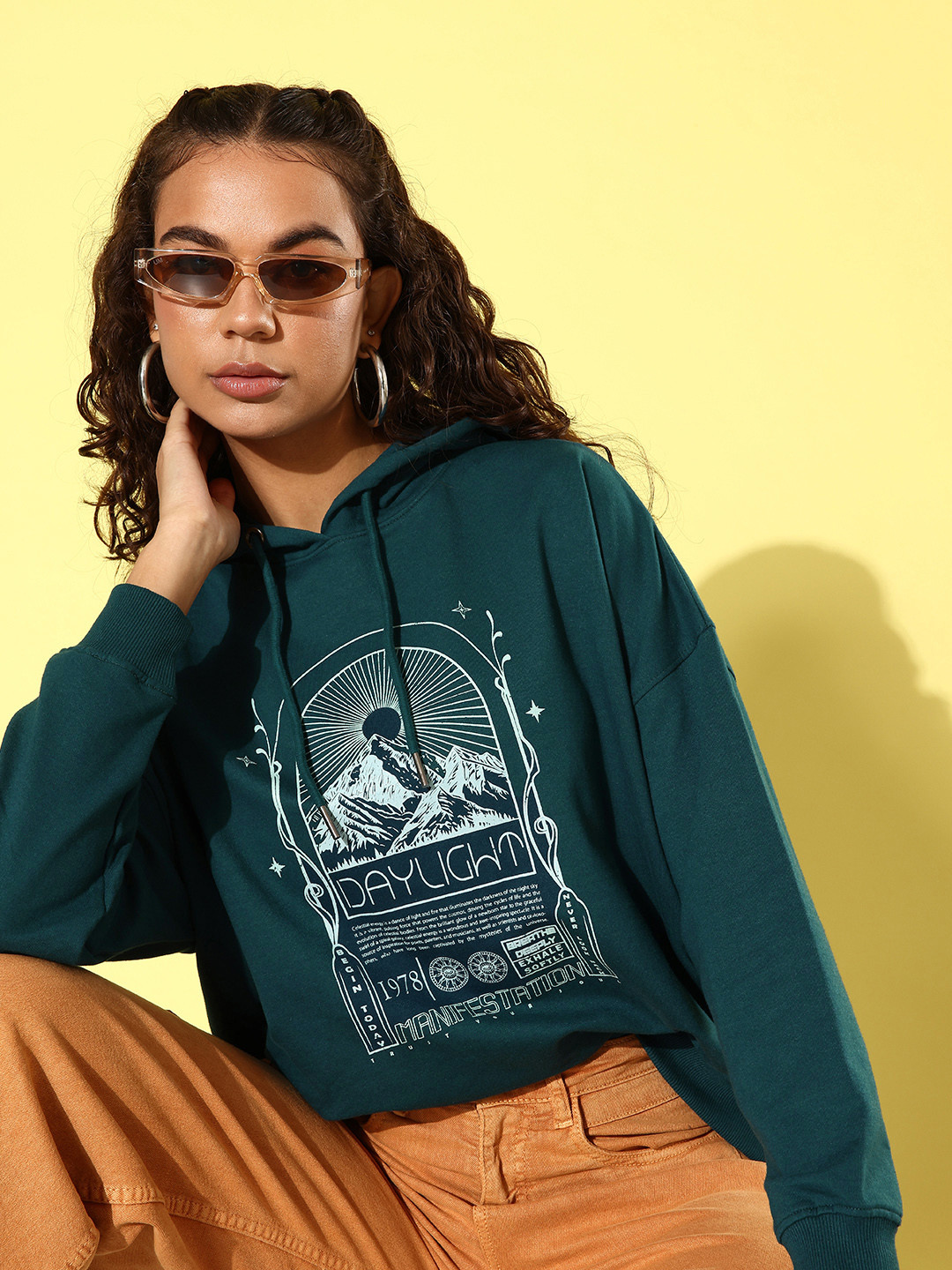 The Roadster Life Co. Graphic Printed Anti Fits/ Oversized Hooded Sweatshirt