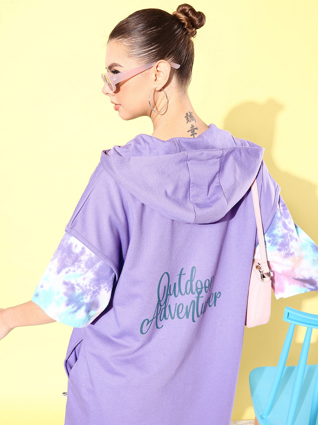 The Roadster Life Co. September Hyper Graphics Printed Oversized Hooded Sweatshirt