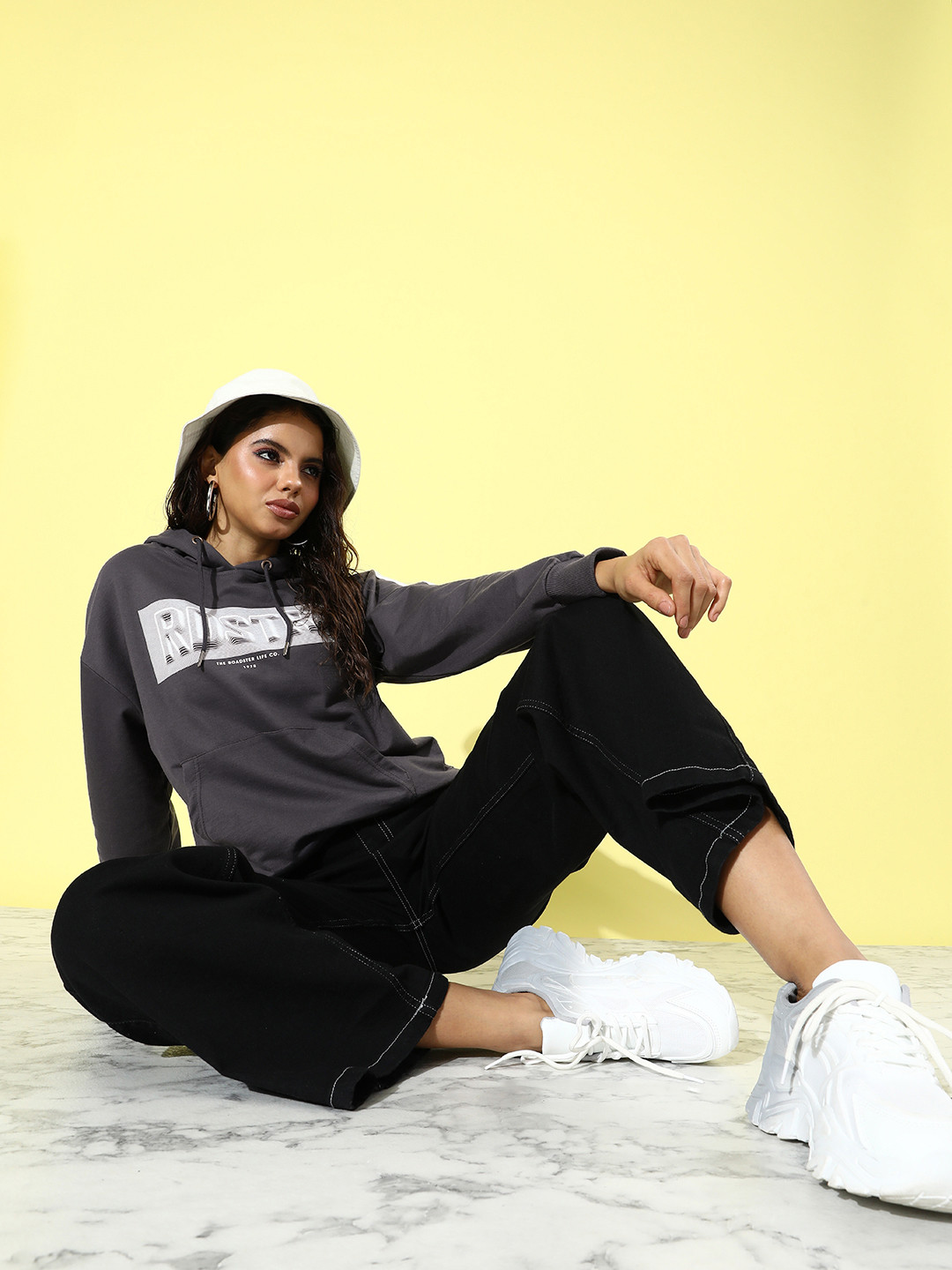 The Roadster Life Co. Graphic Printed Hooded Sweatshirt