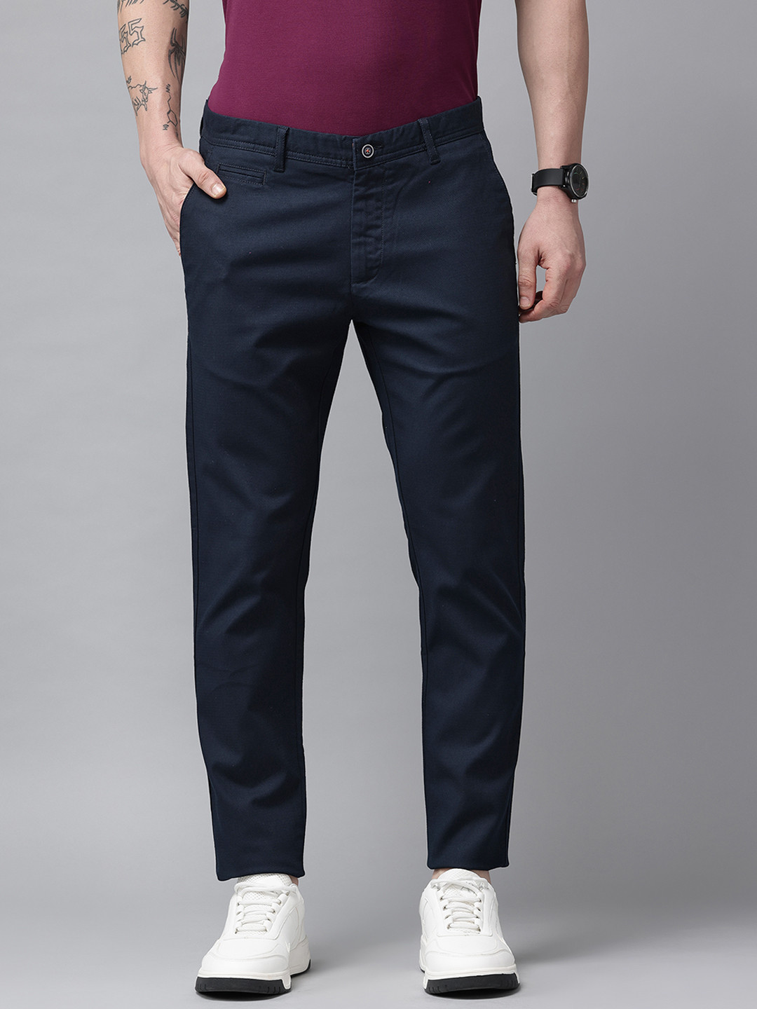 Blackberrys Men Phoenix Low-Rise Skinny Fit Trousers