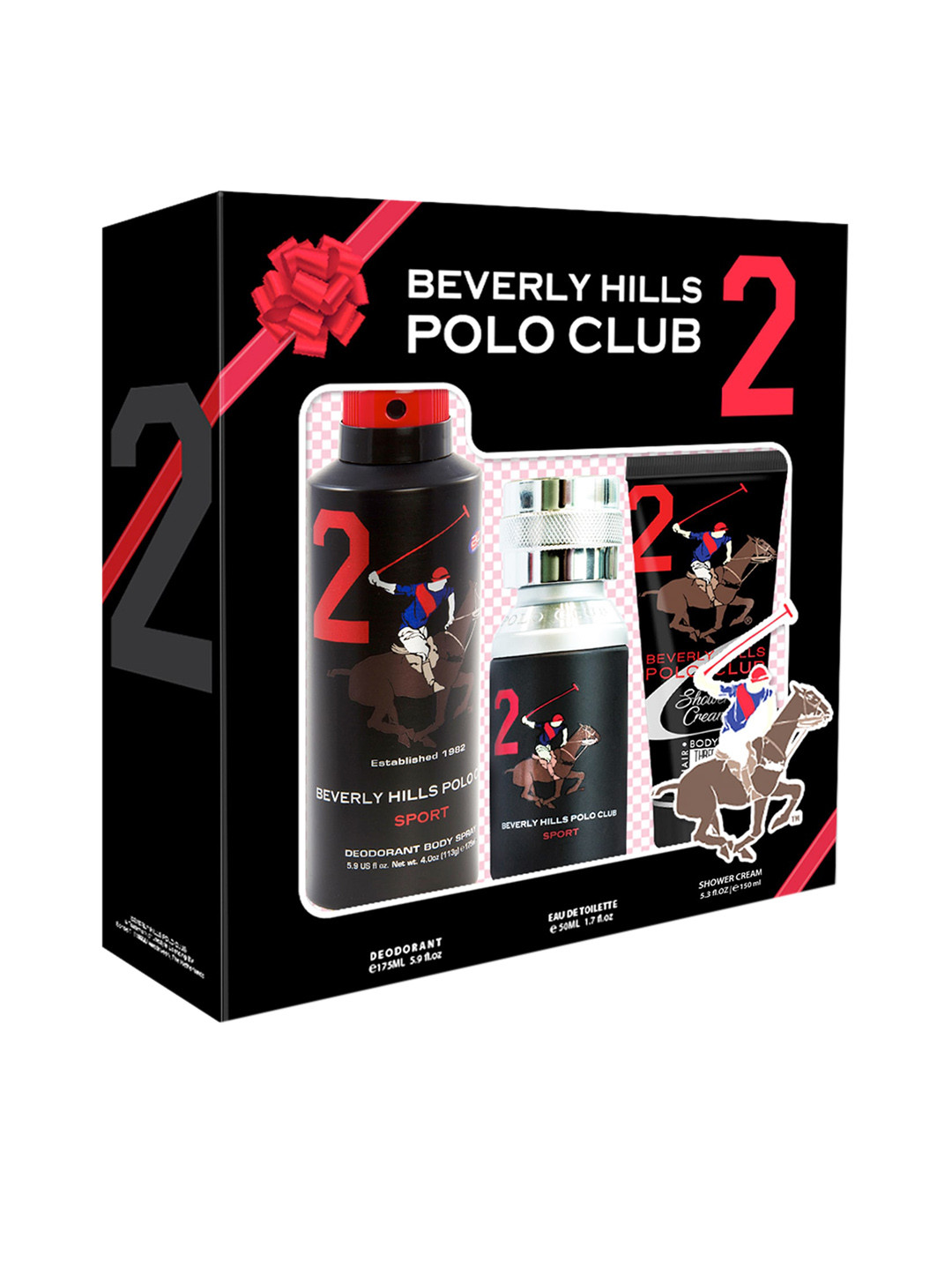 Beverly Hills Polo Club Men Gift Set No.2 - EDT 50ml+ Deodorant 175ml+  Shower Cream 150ml