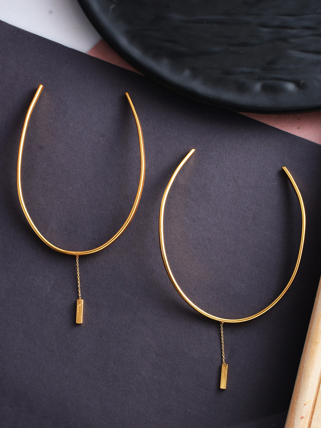 Silvermerc Designs Set Of 2 Gold-Plated Contemporary Designer Barefoot Anklets