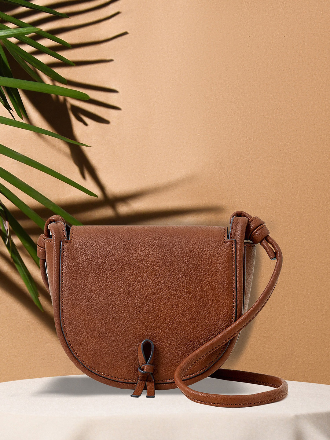 Accessorize London Women Knot Detail Saddle Sling Bag