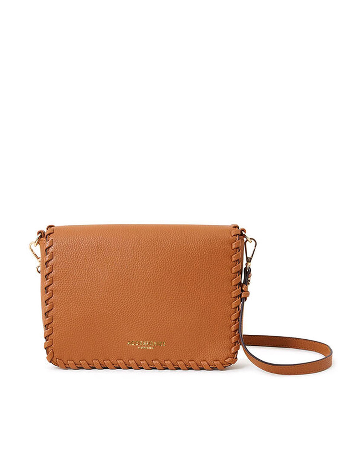 Accessorize London Faux Leather Textured Structured Whipstitch Sling Bag