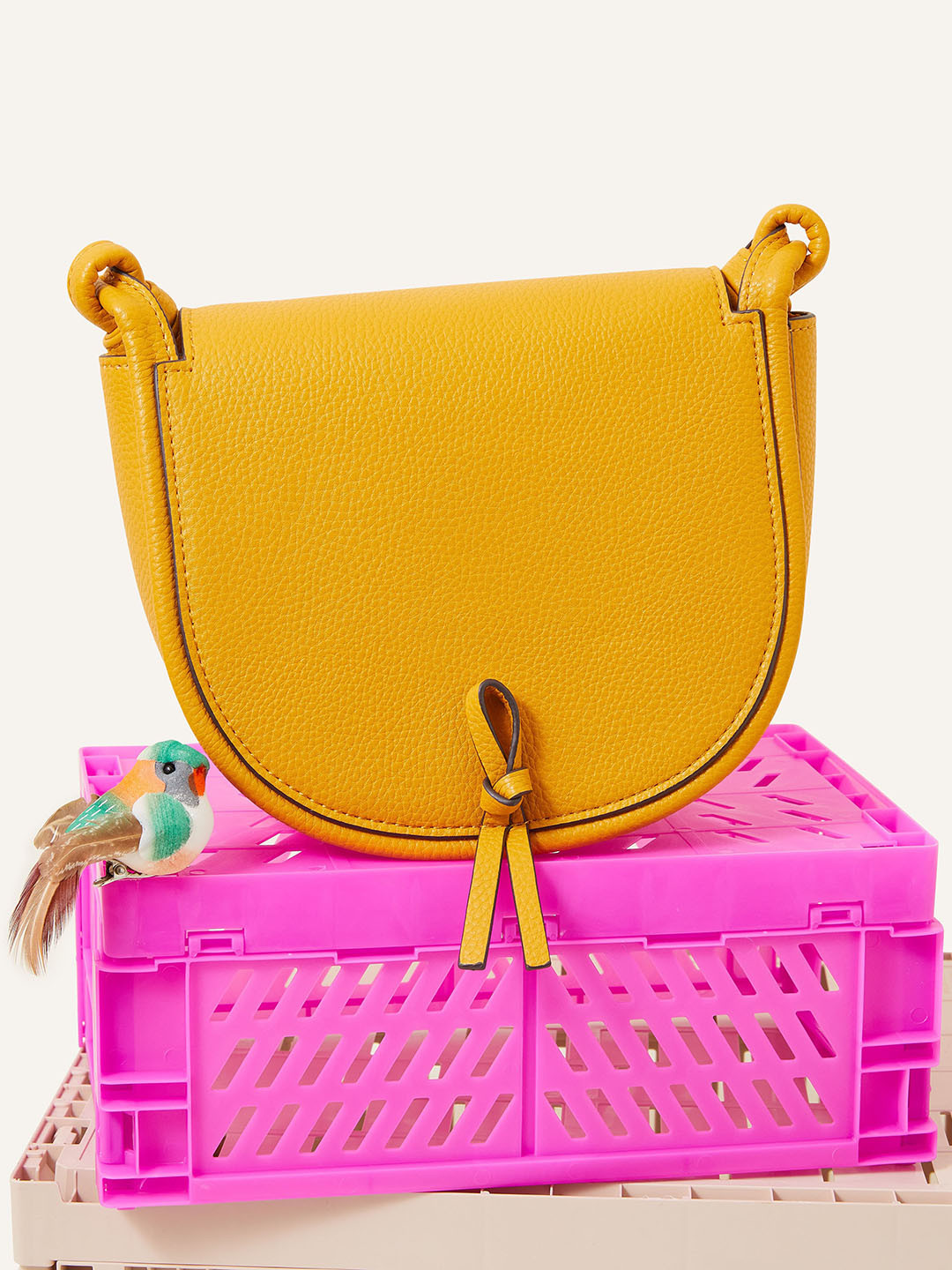 Accessorize London Faux Leather Knot Detail Structured Sling Bag