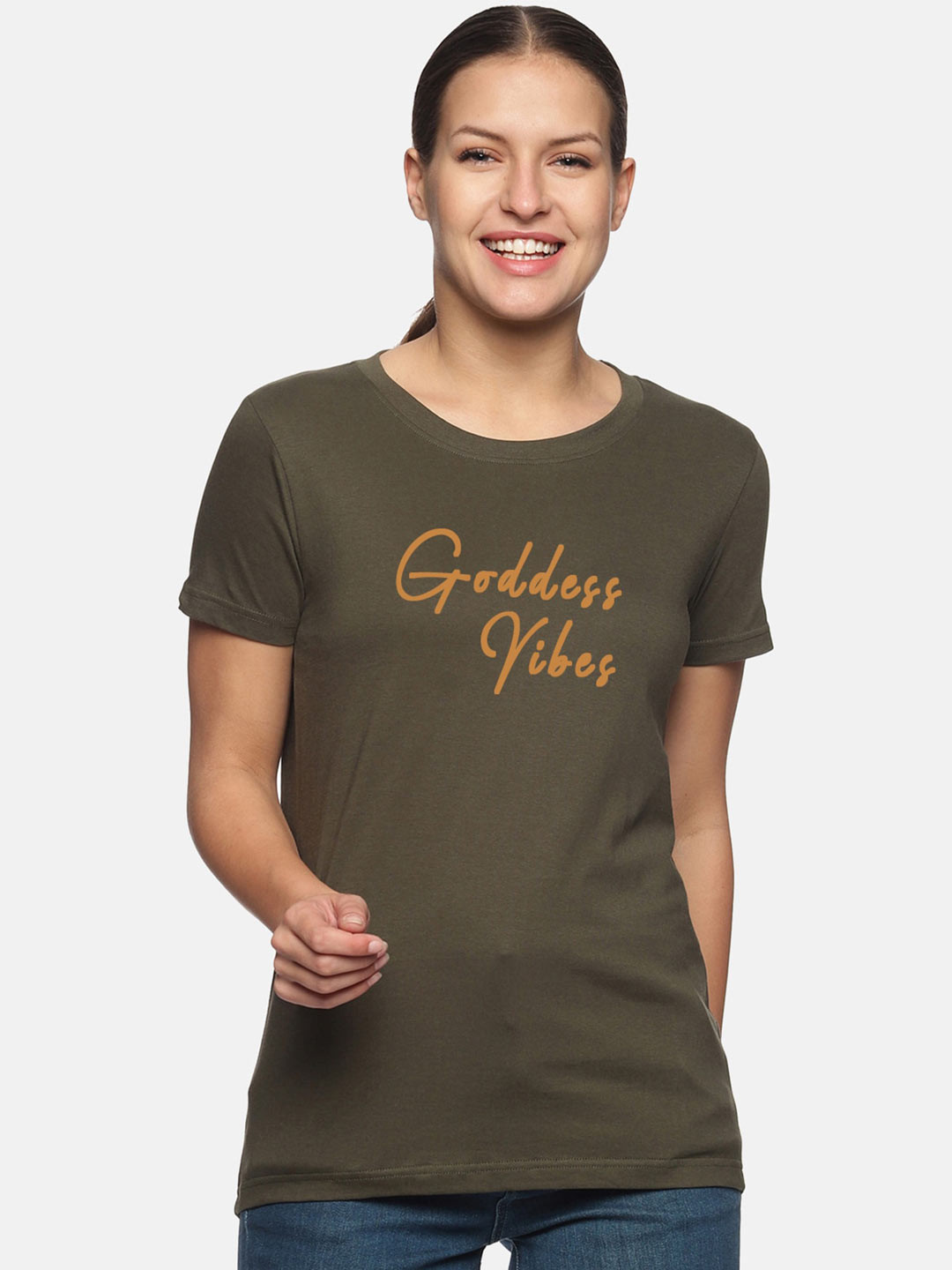 Trends Tower Typography Printed Round Neck Bio Wash Pure Cotton T-shirt