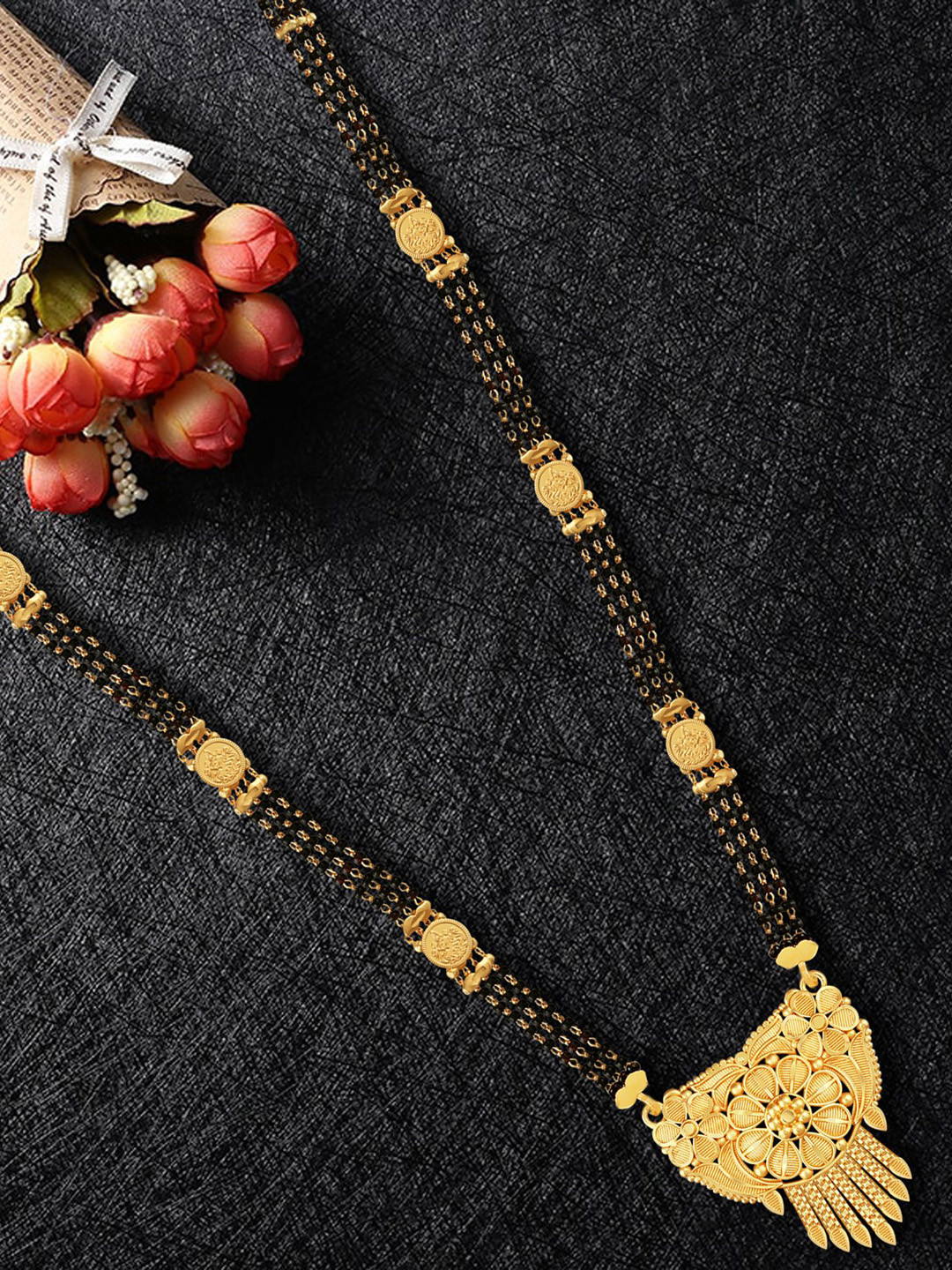 MANSIYAORANGE Gold-Plated Temple Mangalsutra