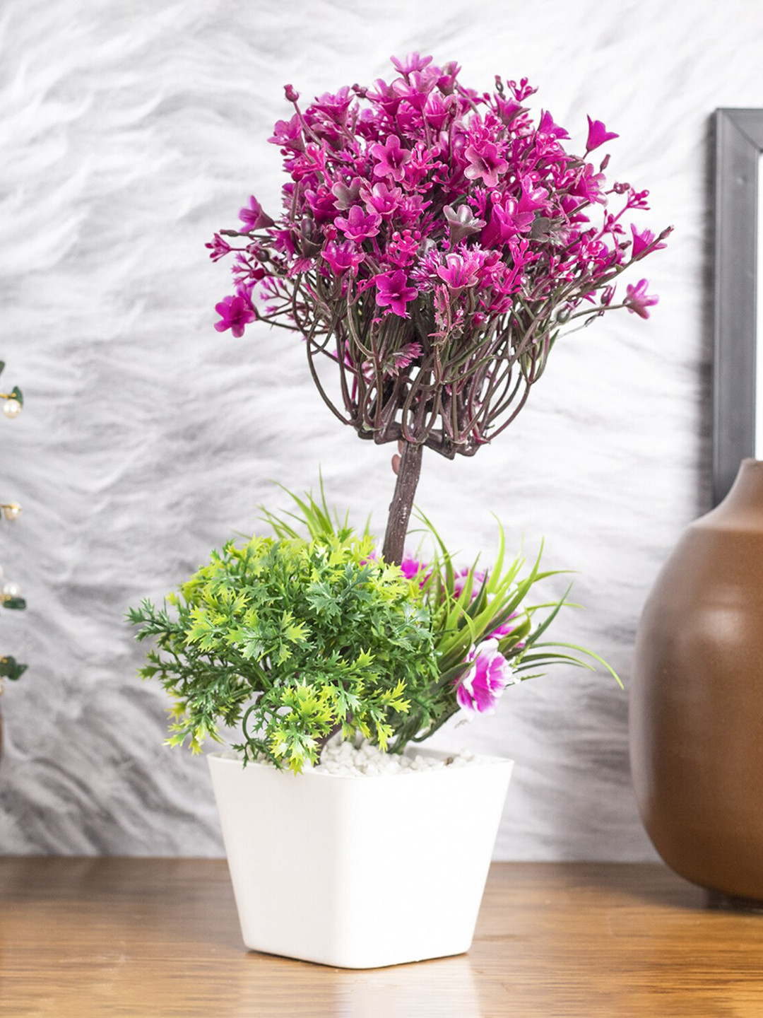 MARKET99 Purple & Green Artificial Plant With Pot