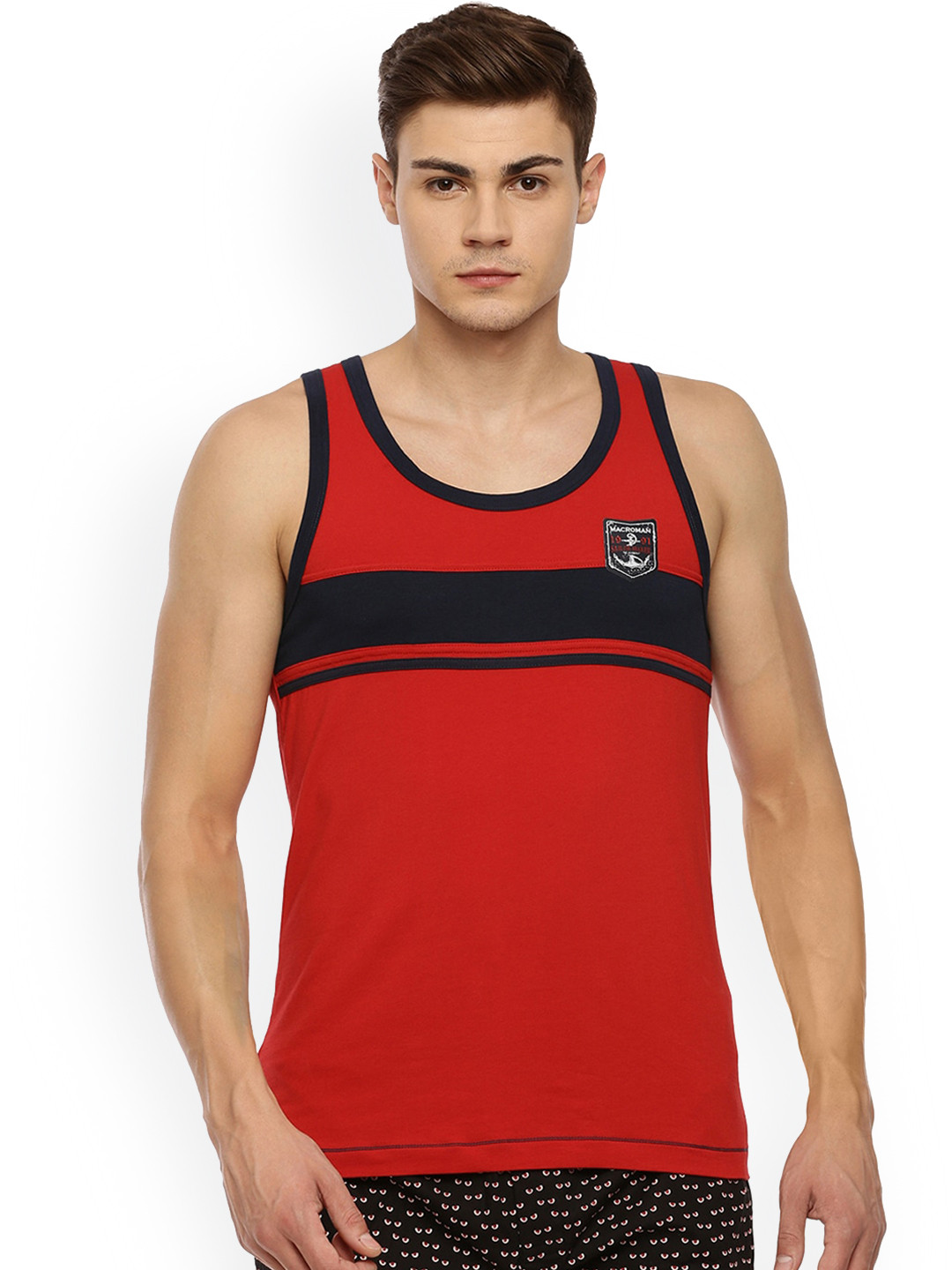 Macroman M-Series Striped Basic Cotton Innerwear Vests