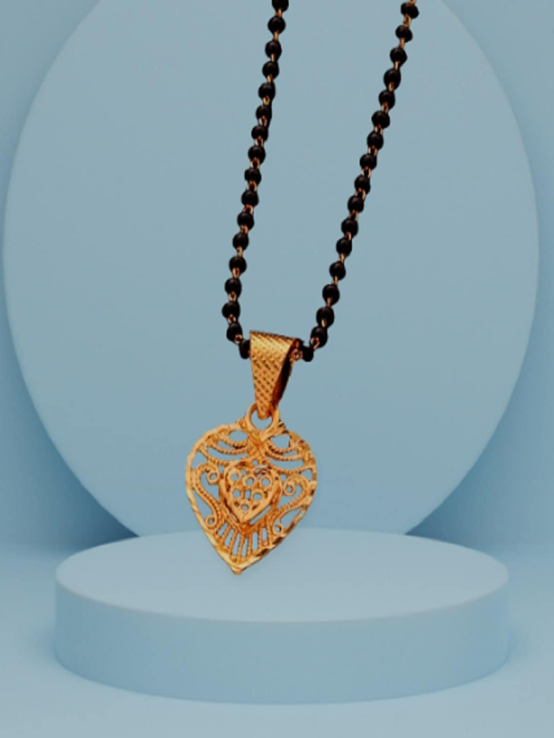 JEWEL WORLD Gold-Plated Short Mangalsutra