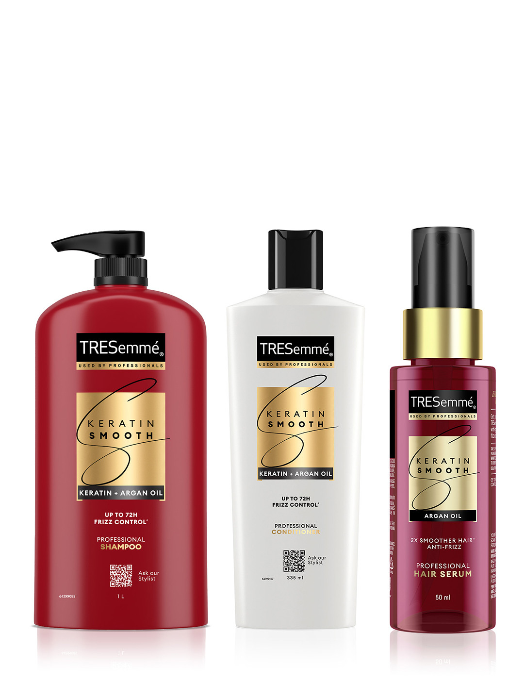 TRESemme Set of Keratin Smooth Shampoo 1000 ml + Conditioner 340 ml + Hair Serum 50 ml