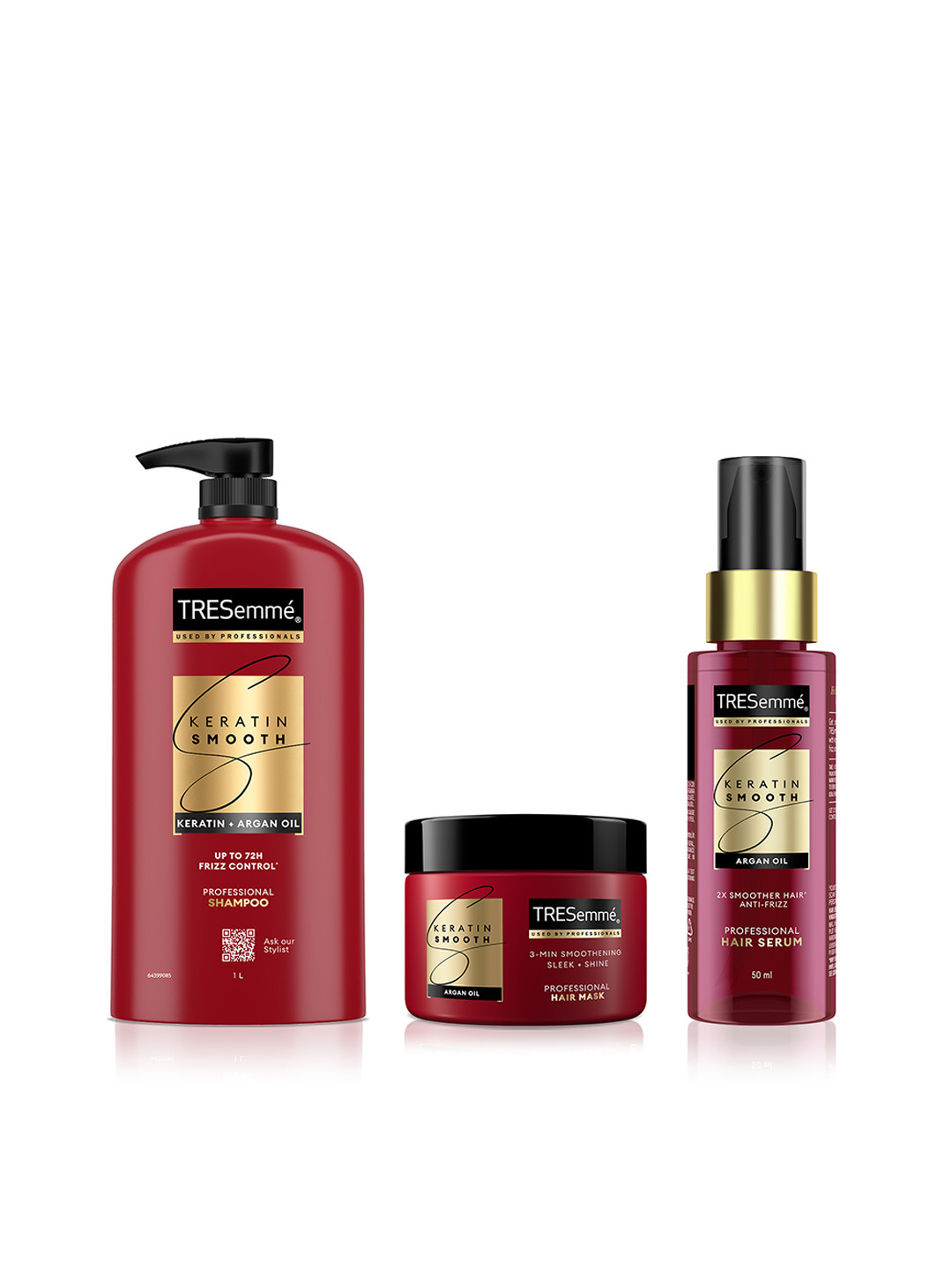 TRESemme Set of Keratin Smooth Shampoo 1000 ml + Hair Mask 300 ml + Hair Serum 50 ml