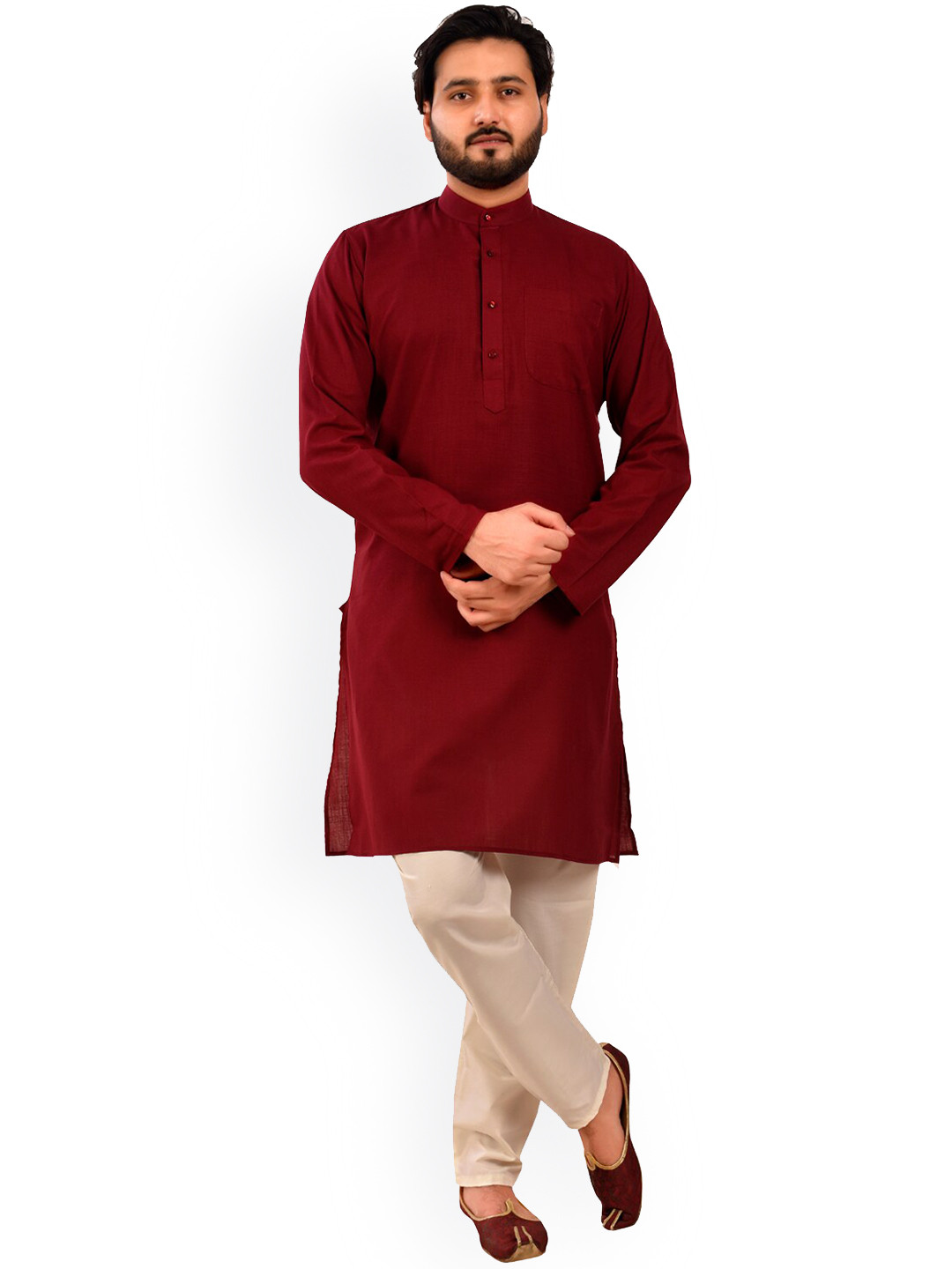 Pro-Ethic STYLE DEVELOPER Band Collar Regular Kurta With Pyjamas