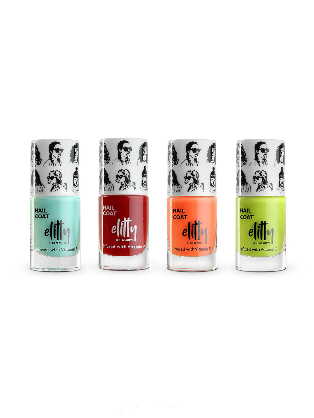 Elitty Set of 4 Mad Over Nails Quick-Dry Nail Polish 6ml each - Slaying