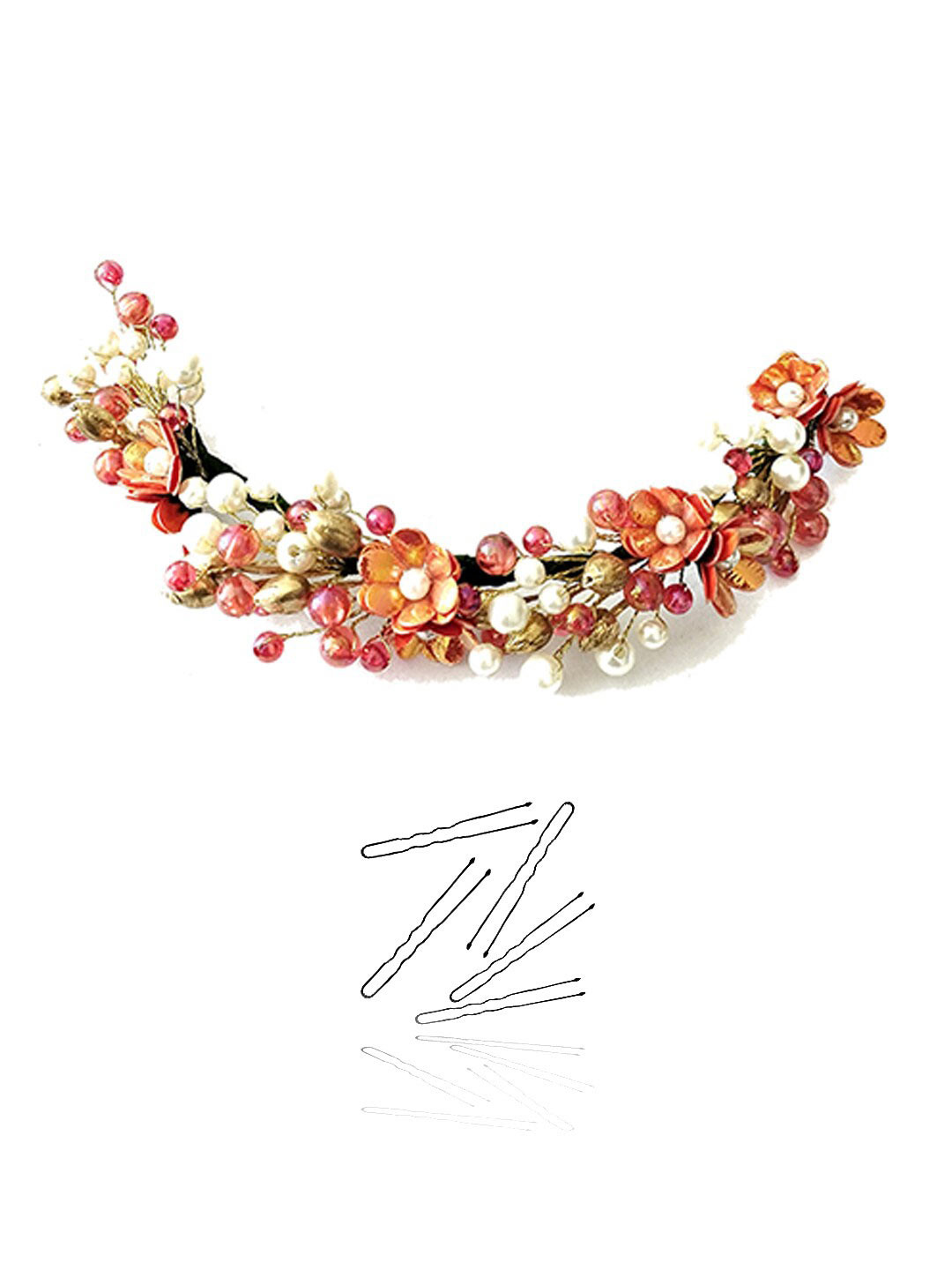 Hair Flare Artificial Small Rose Flower Gajra Hair Accessory