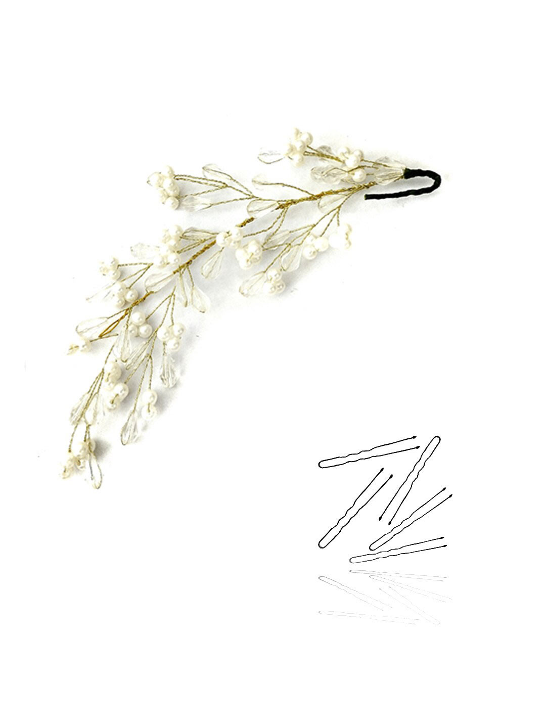 Hair Flare Beaded Tiara With U Pins