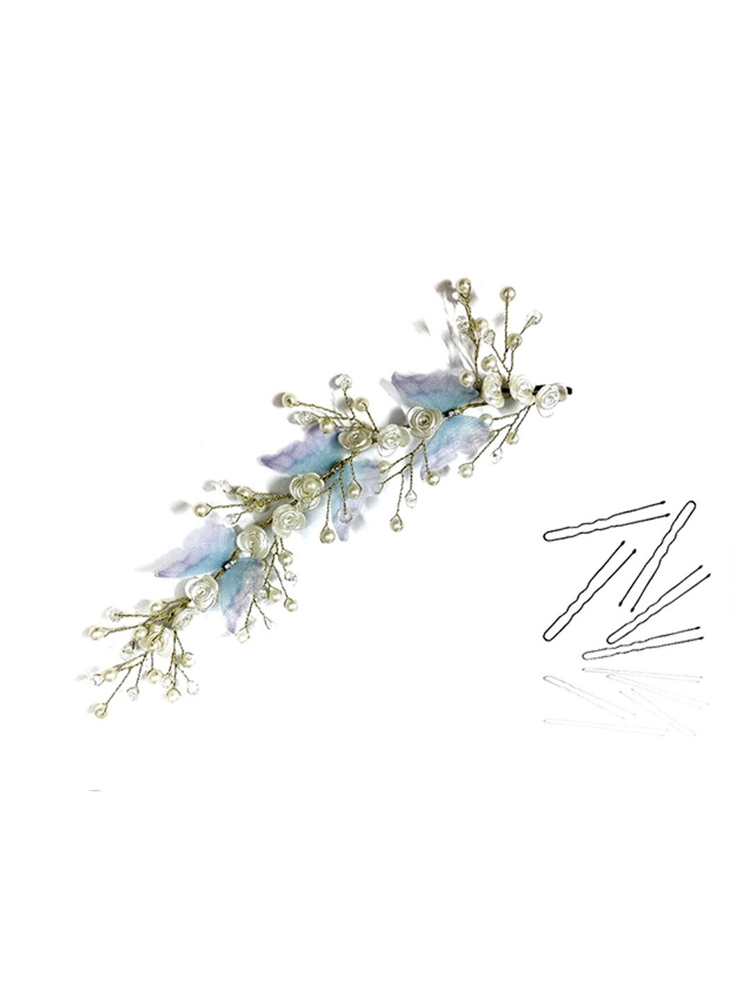 Hair Flare Women Blue & White Embellished Tiara