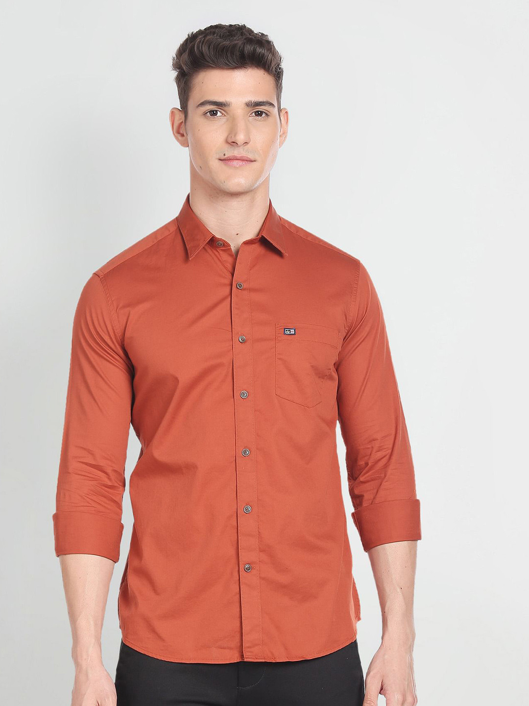 Arrow Sport Spread Collar Pure Cotton Shirt